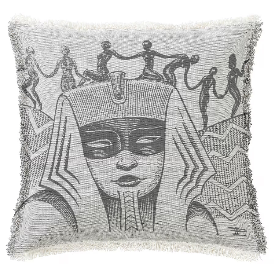 "Sphinx" 50cm x 50cm Fringed Cotton/Poly Cushion Cover