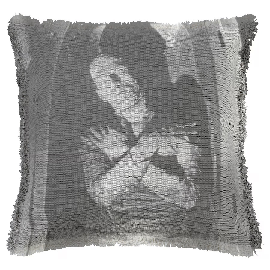 "The Mummy" 50cm x 50cm Fringed Cotton/Poly Cushion Cover