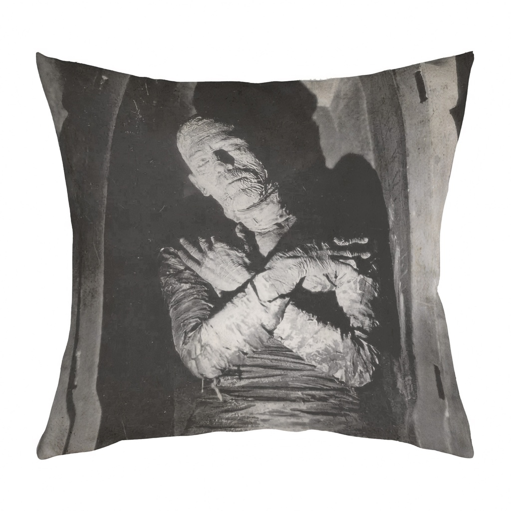"The Mummy" 40cm x 40cm Faux Leather Cushion Cover