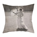 "The Queen Mother in the Garden" 40cm x 40cm Faux Leather Cushion Cover