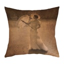 "The Queen Mother in the Garden" 40cm x 40cm Faux Leather Cushion Cover
