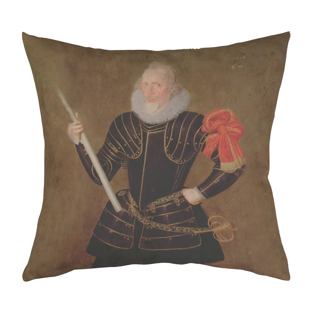 "Thomas Howard" 40cm x 40cm Faux Leather Cushion Cover (Antique White)