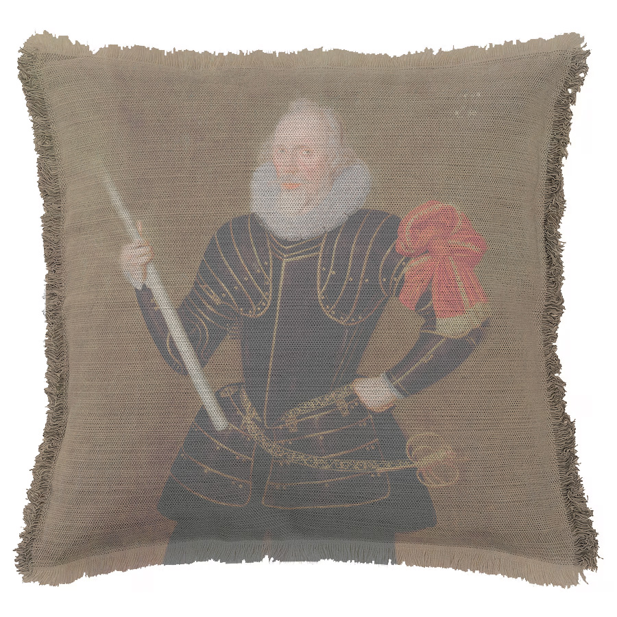 "Thomas Howard" 50cm x 50cm Fringed Cotton/Poly Cushion Cover