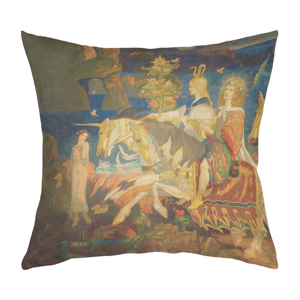 "Tuatha Dé Danann (Left)" 40cm x 40cm Faux Leather Cushion Cover