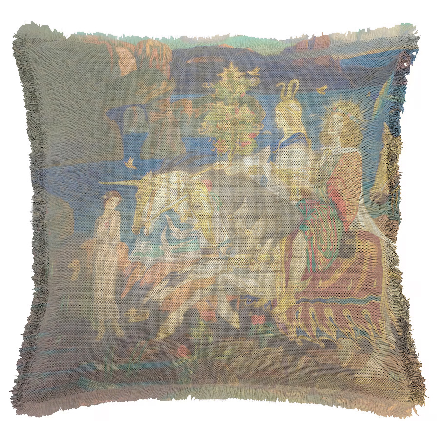 "Tuatha Dé Danann (Left)" 50cm x 50cm Fringed Cotton/Poly Cushion Cover