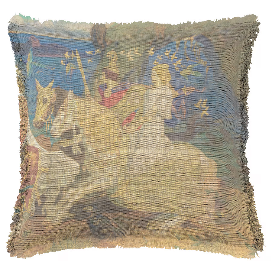 "Tuatha Dé Danann (Right)" 50cm x 50cm Fringed Cotton/Poly Cushion Cover