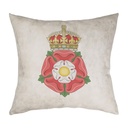 "Tudor Rose Crowned" 40cm x 40cm Faux Leather Cushion Cover