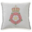 "Tudor Rose Crowned" 50cm x 50cm Fringed Cotton/Poly Cushion Cover