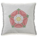 "Tudor Rose" 50cm x 50cm Fringed Cotton/Poly Cushion Cover