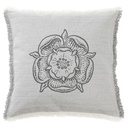 "Tudor Rose Woocut" 50cm x 50cm Fringed Cotton/Poly Cushion Cover