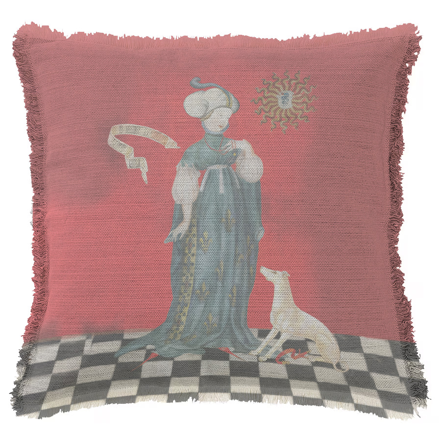 "Valentine de Milan" 50cm x 50cm Fringed Cotton/Poly Cushion Cover