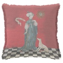 "Valentine de Milan" 50cm x 50cm Fringed Cotton/Poly Cushion Cover