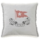 "White Star Line" 50cm x 50cm Fringed Cotton/Poly Cushion Cover