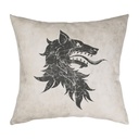 "Wolf Head" 40cm x 40cm Faux Leather Cushion Cover