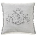 "Wolf and Dragon Arms" 50cm x 50cm Fringed Cotton/Poly Cushion Cover