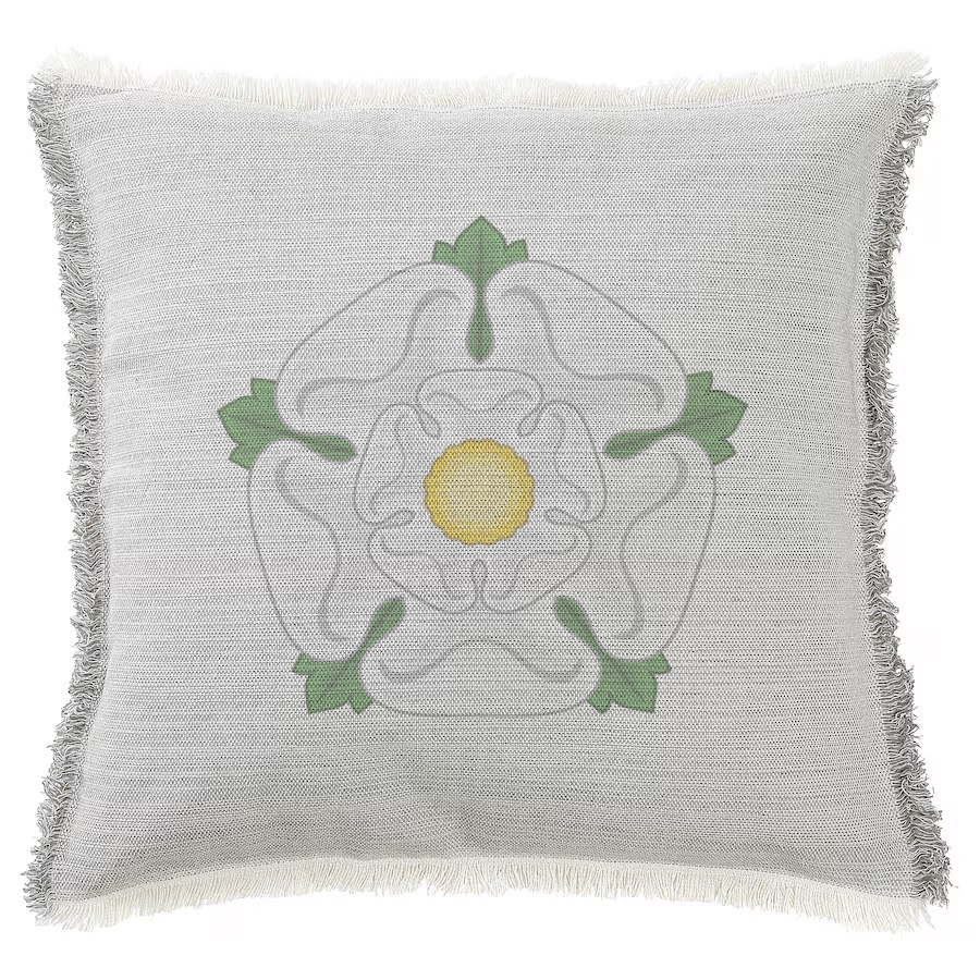 "York Rose" 50cm x 50cm Fringed Cotton/Poly Cushion Cover