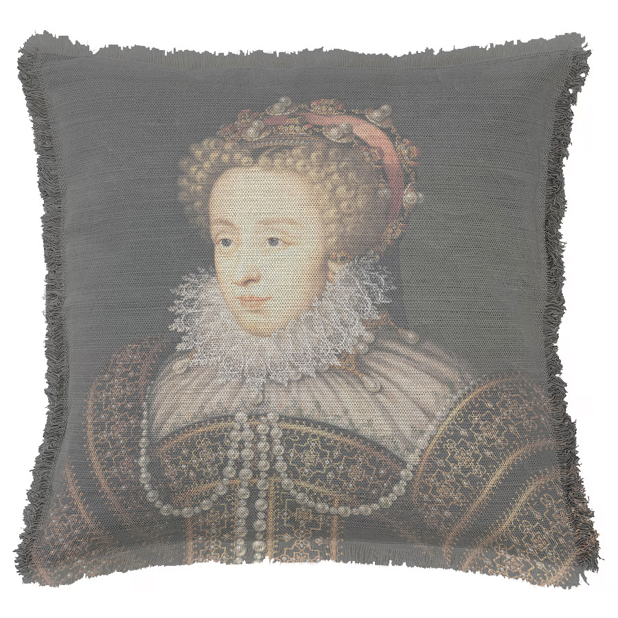 "Claude de Valois" 50cm x 50cm Fringed Cotton/Poly Cushion Cover