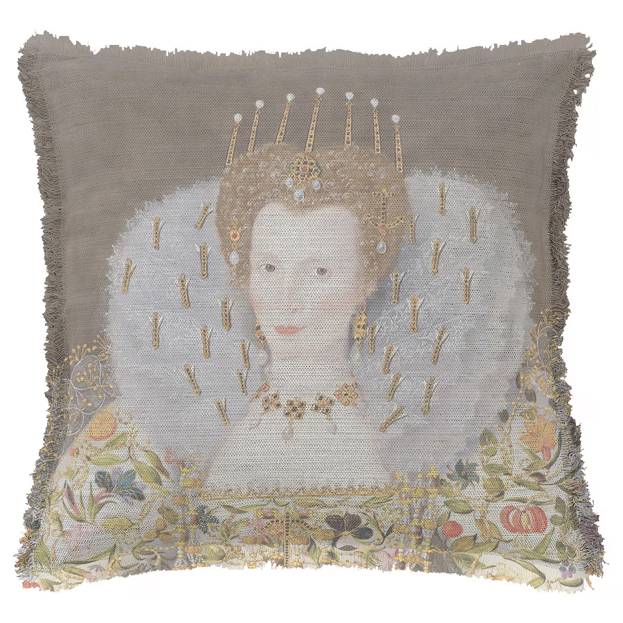 "Catherine Howard (nee Carey) Countess of Nottingham" 50cm x 50cm Fringed Cotton/Poly Cushion Cover