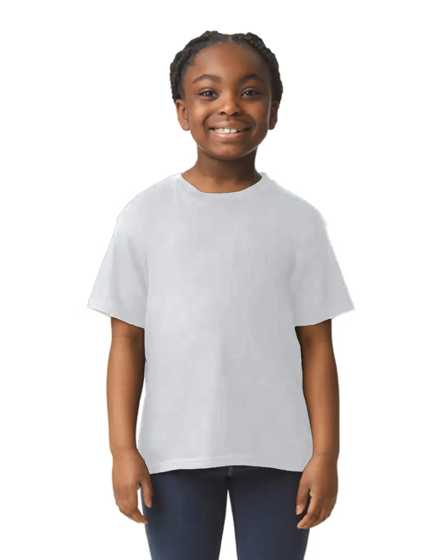 Gildan SoftStyle Cotton Tee - Childrens Round Neck (White, 3/4 Years (XS))