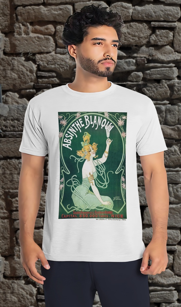 "Absinthe Blanoui" T-Shirt Unisex (Small, White)