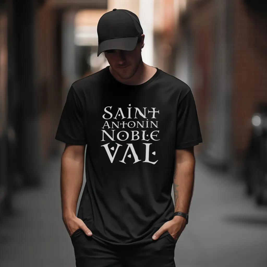 "St Antonin Block Logo" SoftStyle Cotton Tee - Adult (Small, White)