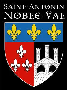 "St Antonin Blason Logo - Pocket" SoftStyle Cotton Tee - V-Neck Adult