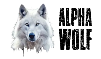 "Alpha Wolf Image & Text" Adult Baseball Cap (White)