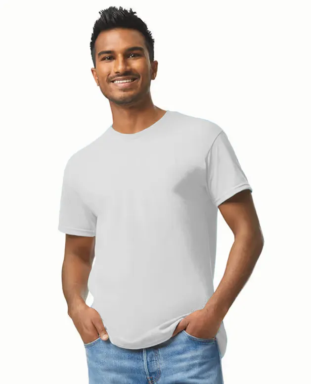 Gildan Heavy Cotton Tee - Mens Round Neck (White, Small)