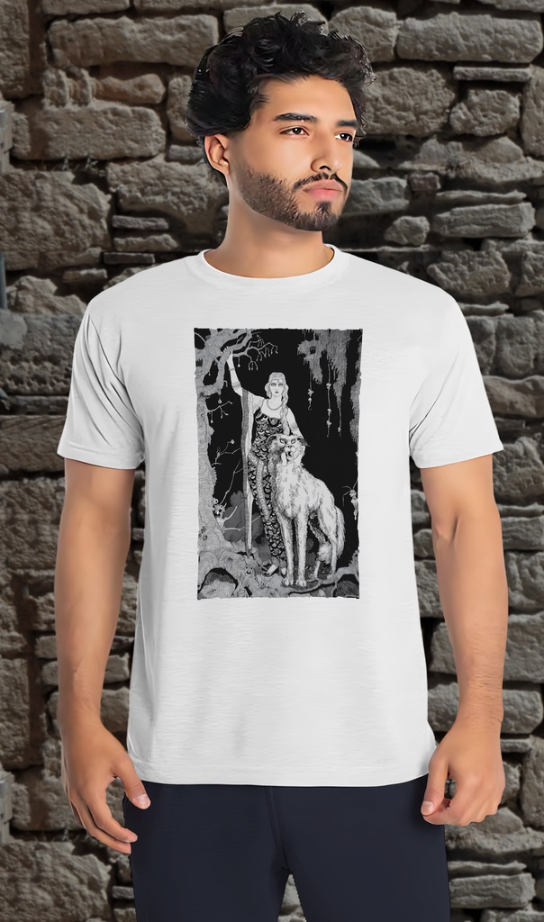 "Sigmund and the Witch Woman" by Harry Clarke T-Shirt Unisex (Small, Black)