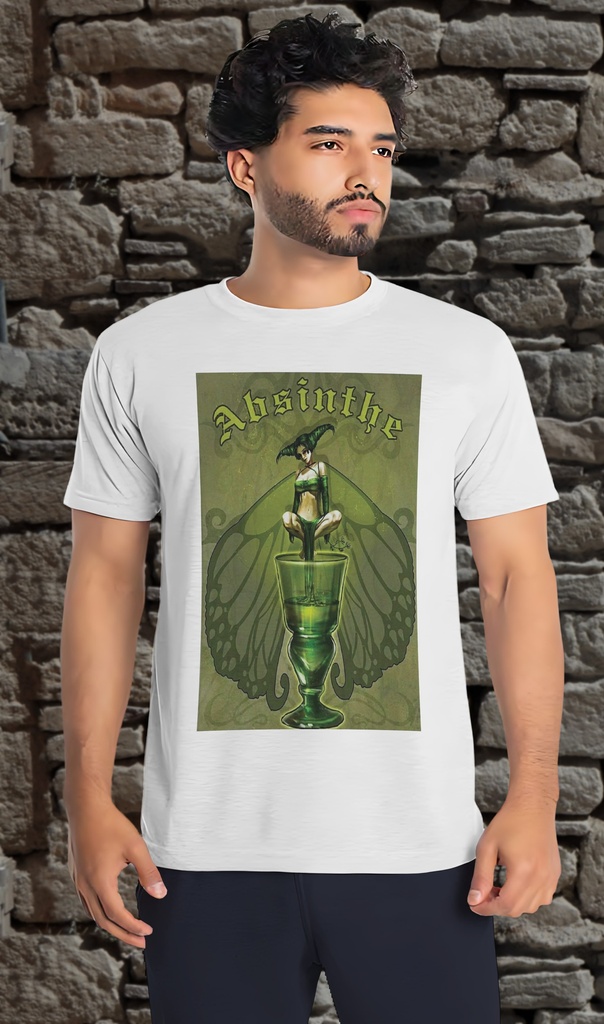 "Absinthe Butterfly II" T-Shirt Unisex (Small, White)