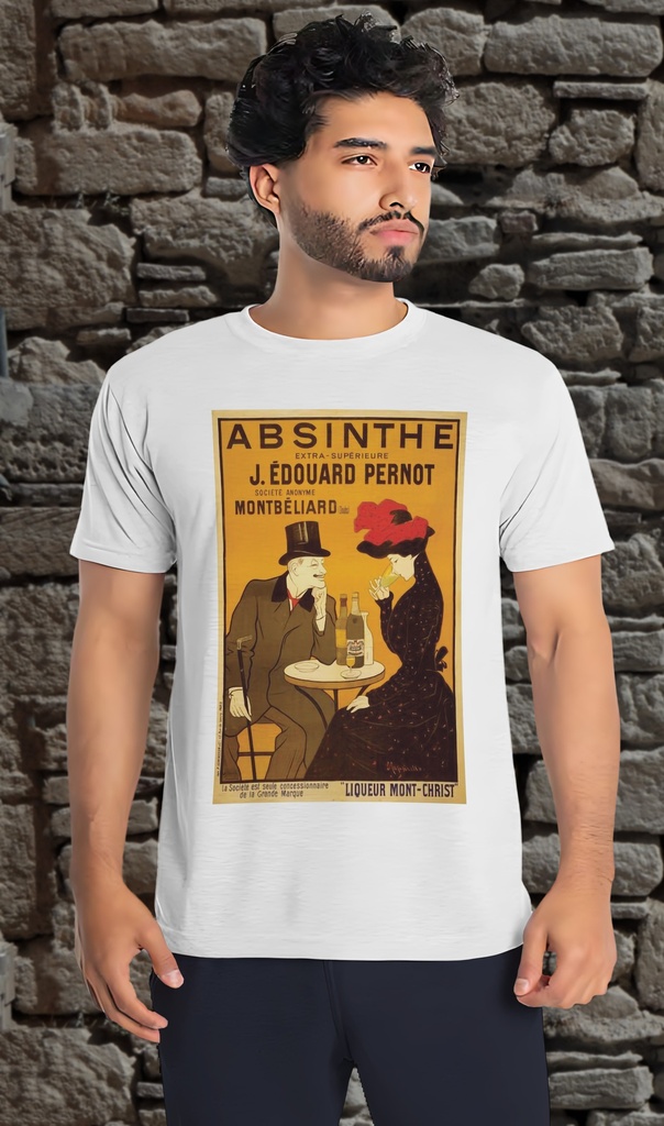 "Absinthe Cafe" T-Shirt Unisex (Small, White)