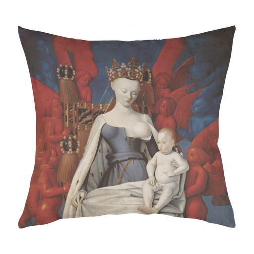 "Agnes Sorel as the Madonna" 40cm x 40cm Faux Leather Cushion Cover