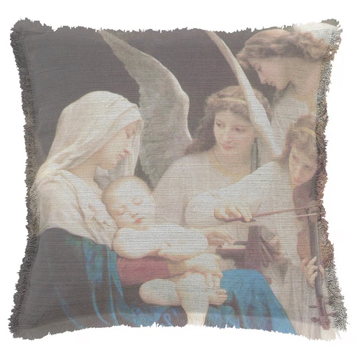 "The Song of the Angels" by William Bouguereau 50cm x 50cm Fringed Cotton/Poly Cushion Cover