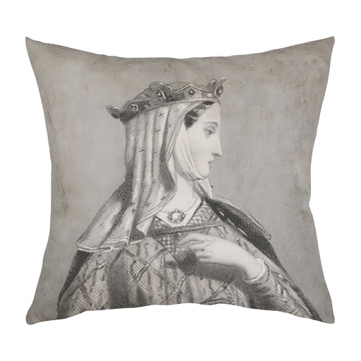 "Eleanor of Aquitaine" 40cm x 40cm Faux Leather Cushion Cover