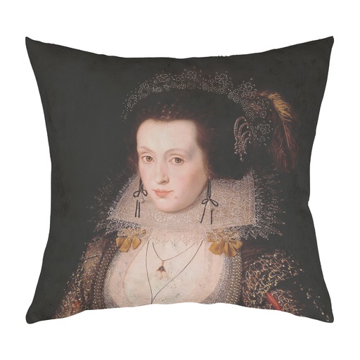 "Elizabeth Poulett" 40cm x 40cm Faux Leather Cushion Cover