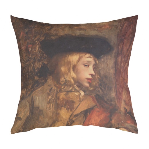 "The Unknown Lady" by Léon Lucien Goupil 40cm x 40cm Faux Leather Cushion Cover