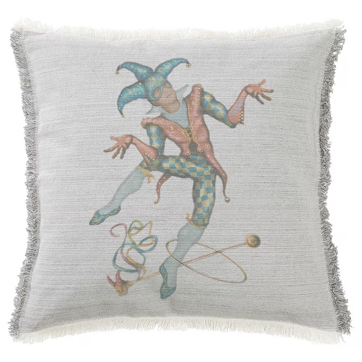 "Harlequin" 50cm x 50cm Fringed Cotton/Poly Cushion Cover