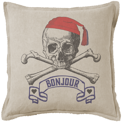 "Skull - Bonjour" Canvas Cushion