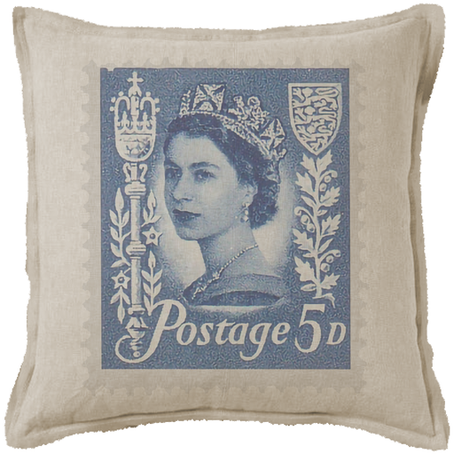 "Queen Elizabeth II - Stamp" Canvas Cushion